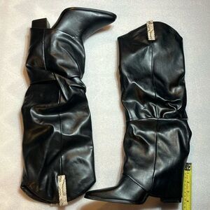 Black cowgirl cowboy cuff boots. New. Size 11.